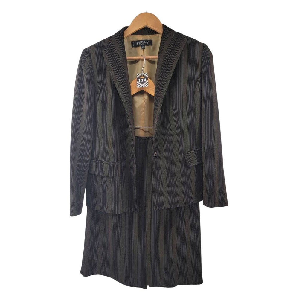 Kasper‎ Pinstripe Twill Dress Suit 8P